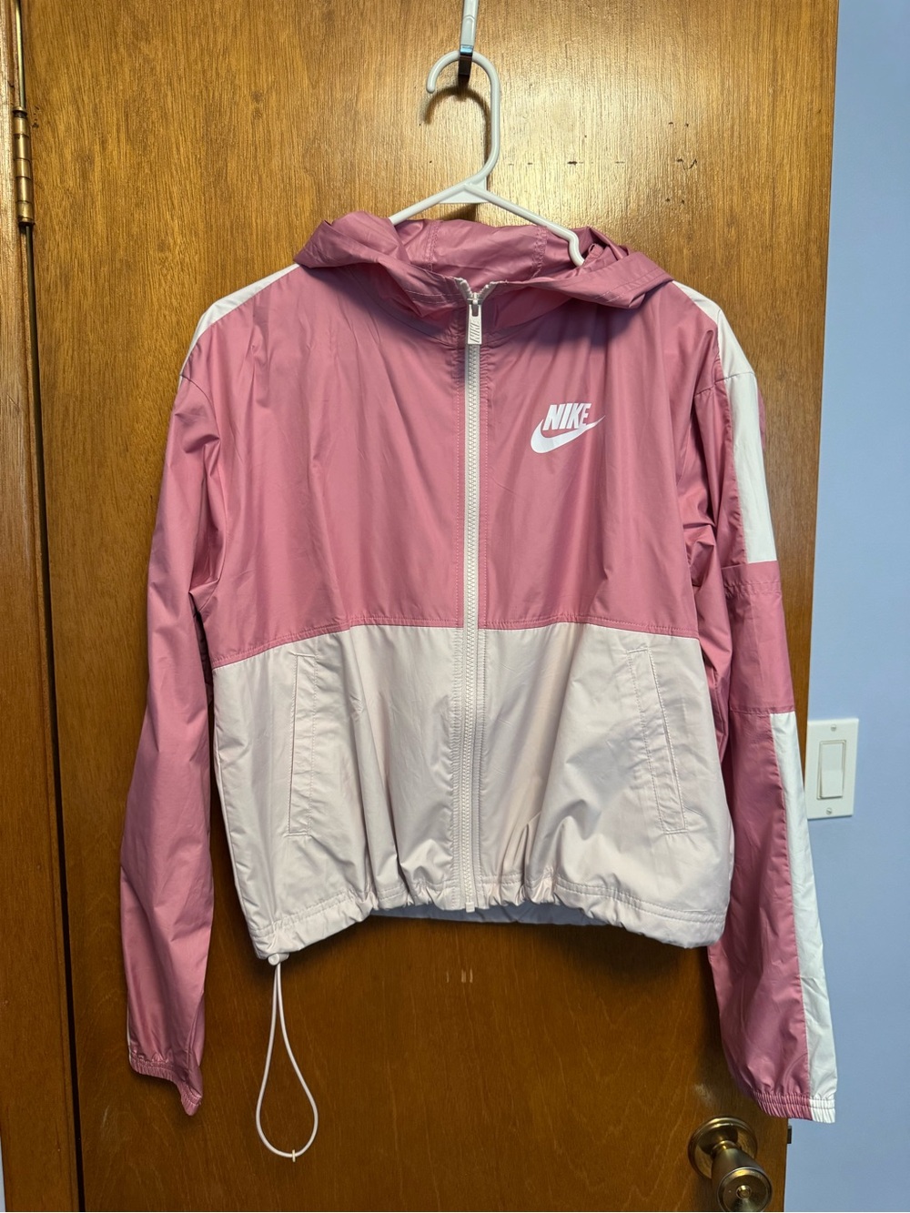 Nike Women's Pink Two-Tone Hooded Windbreaker Jacket